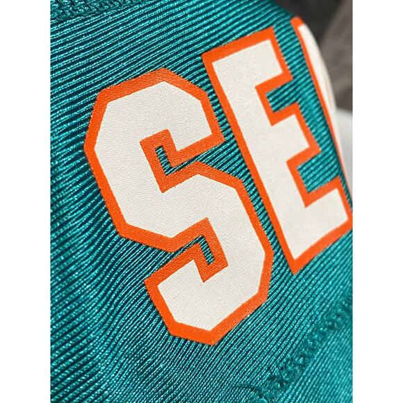 SEAU 55 Miami DOLPHINS NFL On Field Football REEBOK Jersey Youth Size S VINTAGE - Picture 9 of 9